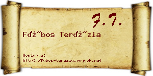 Fábos Terézia névjegykártya
