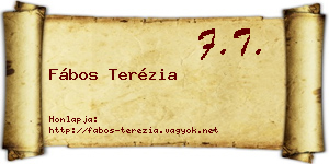 Fábos Terézia névjegykártya